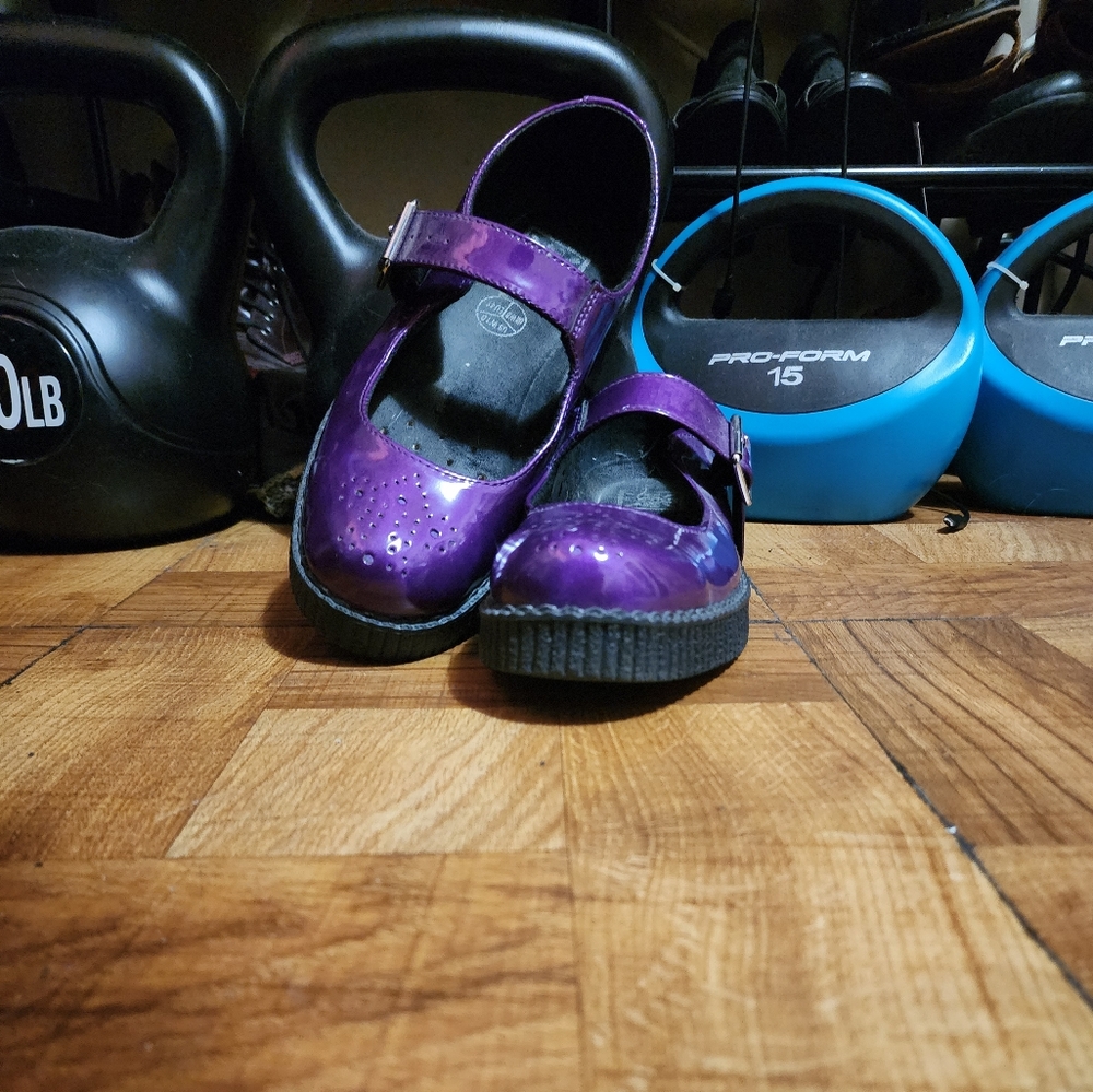 Shiny Purple T.U.K MaryJanes